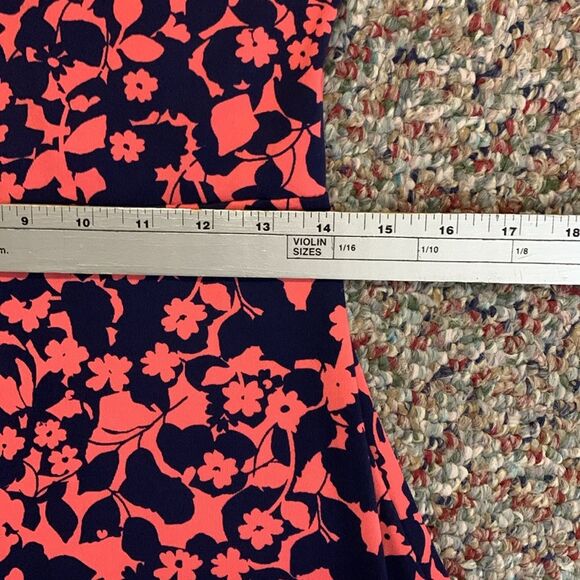 Title Nine Hillary Coral Navy Floral V-Neck Sleeveless Fit & Flare Dress Size S - Picture 12 of 13